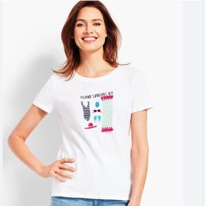 Talbots NWT Island Survival Kit Ballet-Neck Tee XL